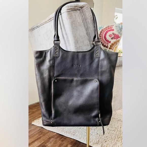 solo Bags Solo New York Executive Leather Poly Bucket Tote